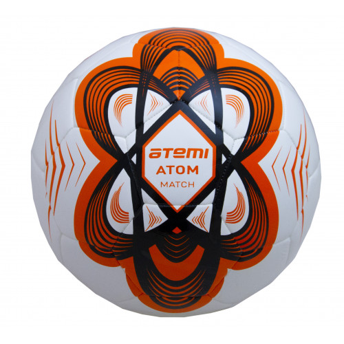 Мяч футбольный Atemi ATOM Hybrid, оранж, р.5, Гибридная (машинная+термо) сшивка, окруж 68-71