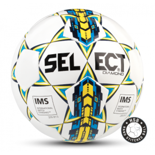 Мяч футбольный SELECT DIAMOND IMS, 810015-052 бел/жёл/син, размер 5