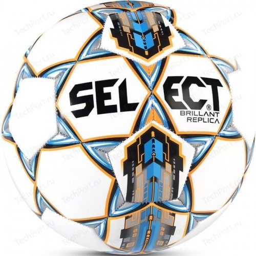 Мяч футбольный SELECT BRILLANT Replica, 811608-002 бел/син/оранж, размер 4
