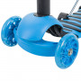 Самокат Novatrack Disco-kids Saddle PRO для детей, трансформер, свет.колеса PU 120*90мм, голубой