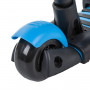 Самокат Novatrack Disco-kids Saddle PRO для детей, трансформер, свет.колеса PU 120*90мм, голубой