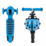 Самокат Novatrack Disco-kids Saddle PRO для детей, трансформер, свет.колеса PU 120*90мм, голубой