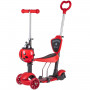 Самокат Novatrack Disco-kids Saddle PRO для детей, трансформер, свет.колеса PU 120*90мм, красный