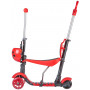 Самокат Novatrack Disco-kids Saddle PRO для детей, трансформер, свет.колеса PU 120*90мм, красный