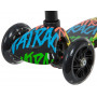 Самокат для детей Novatrack RainBow Start Graffiti, свет.колеса PU пер.120*24 задн.80*2
