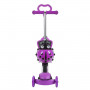 Самокат Novatrack Disco-kids Saddle PRO для детей, трансформер, свет.колеса PU 120*90мм, фиолетовый