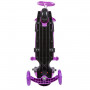 Самокат Novatrack Disco-kids Saddle PRO для детей, трансформер, свет.колеса PU 120*90мм, фиолетовый