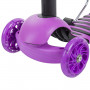 Самокат Novatrack Disco-kids Saddle PRO для детей, трансформер, свет.колеса PU 120*90мм, фиолетовый