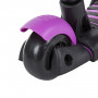 Самокат Novatrack Disco-kids Saddle PRO для детей, трансформер, свет.колеса PU 120*90мм, фиолетовый