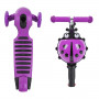 Самокат Novatrack Disco-kids Saddle PRO для детей, трансформер, свет.колеса PU 120*90мм, фиолетовый