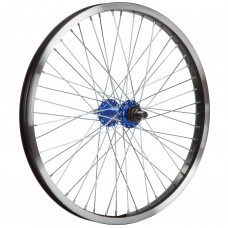 Колесо 20" переднее для BMX, двойной алюм.обод 48 отв, втулка SF-B17F аллюм., гайка 14мм ось, пром п