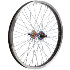 Колесо 20" перед для BMX, двойной алюм.обод 48 отв, втулка SF-B17F алюм., гайка 14мм ось, пром по