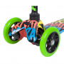 Самокат Novatrack Disco-kids Graffiti для детей, неоновый цветной дизайн, черный