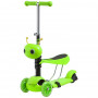 Самокат Novatrack Disco-kids Saddle для детей, трансформер, свет.колеса PU 120*90мм, зеленый