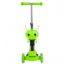 Самокат Novatrack Disco-kids Saddle для детей, трансформер, свет.колеса PU 120*90мм, зеленый