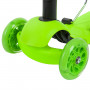 Самокат Novatrack Disco-kids Saddle для детей, трансформер, свет.колеса PU 120*90мм, зеленый