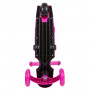 Самокат Novatrack Disco-kids Saddle для детей, трансформер, свет.колеса PU 120*90мм, розовый