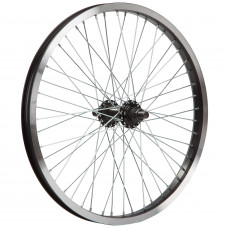 Колесо 20" переднее для BMX, двойной алюм.обод 48 отв, втулка SF-B17F аллюм., гайка 14мм ось, пром п