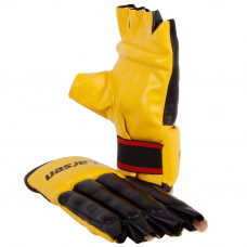 Шингарты (иск.кожа) Larsen TC-0926 черный/желтый XL(733)