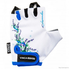 Перчатки велосипедные детские Vinca VG 938 lavender гелевые вставки, белые