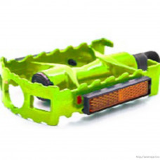 Комплект алюм. педалей Vinca Sport VP 04А lime платформа 95*65мм