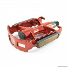 Комплект алюм. педалей Vinca Sport VP 04А красный платформа 95*65мм