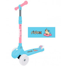 Самокат 3-х колесный Juicy R 120/80 мм, голубой/розовый