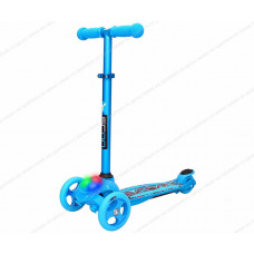 Самокат трехколесный Y-SCOO TRIO DIAMOND 120 Kaleidoscope светящаяся платформа Blue