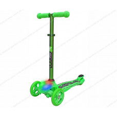 Самокат трехколесный Y-SCOO TRIO DIAMOND 120 Kaleidoscope светящаяся платформа Green