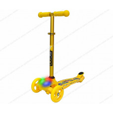 Самокат трехколесный Y-SCOO TRIO DIAMOND 120 Kaleidoscope светящаяся платформа Yellow