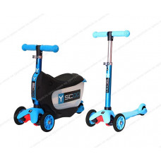 Каталка-самокат 3 в 1 Y-SCOO Mini Jump&Go aqua