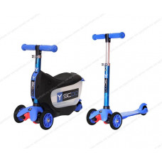 Каталка-самокат 3 в 1 Y-SCOO Mini Jump&Go dark blue