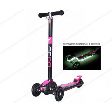 Самокат Y-SCOO MAXI Laser Show black/pink