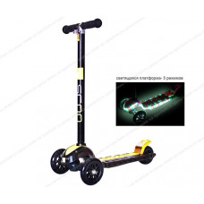 Самокат Y-SCOO MAXI Laser Show black/yellow